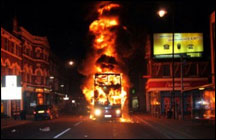 Iran burning bus